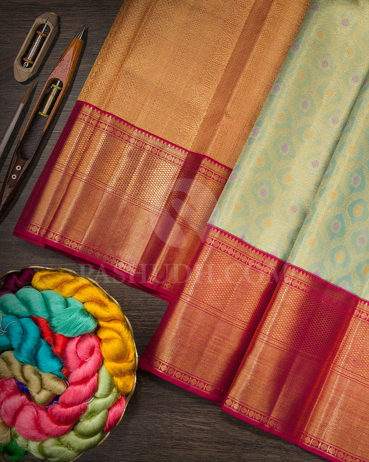 Light Green Tissue Kanjivaram Silk Saree-SP457