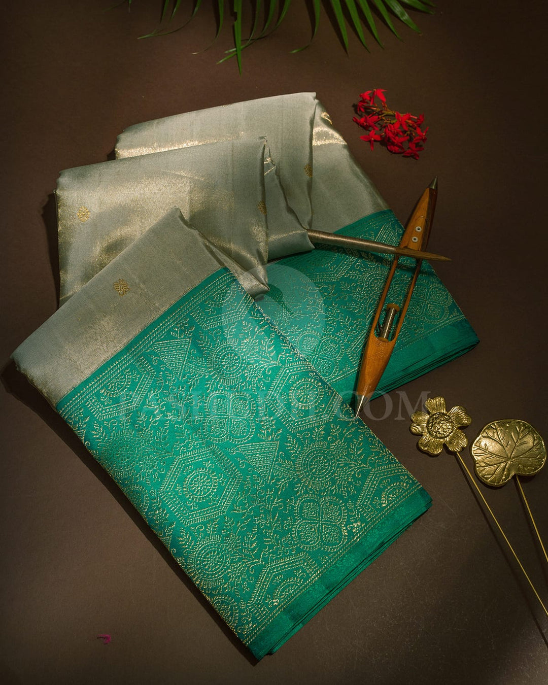 Grey Silk Shimmer Kanjivaram Silk Saree-S1252(C)