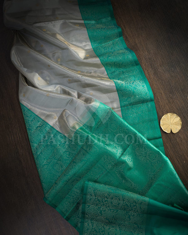 Grey Silk Shimmer Kanjivaram Silk Saree-S1252(C)