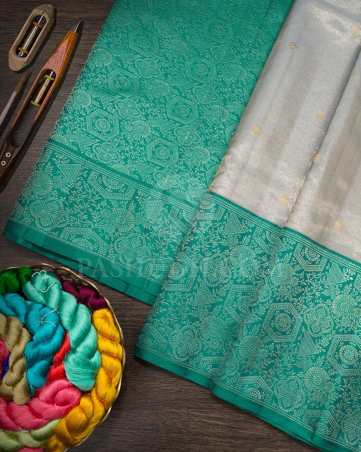 Grey Silk Shimmer Kanjivaram Silk Saree-S1252(C)