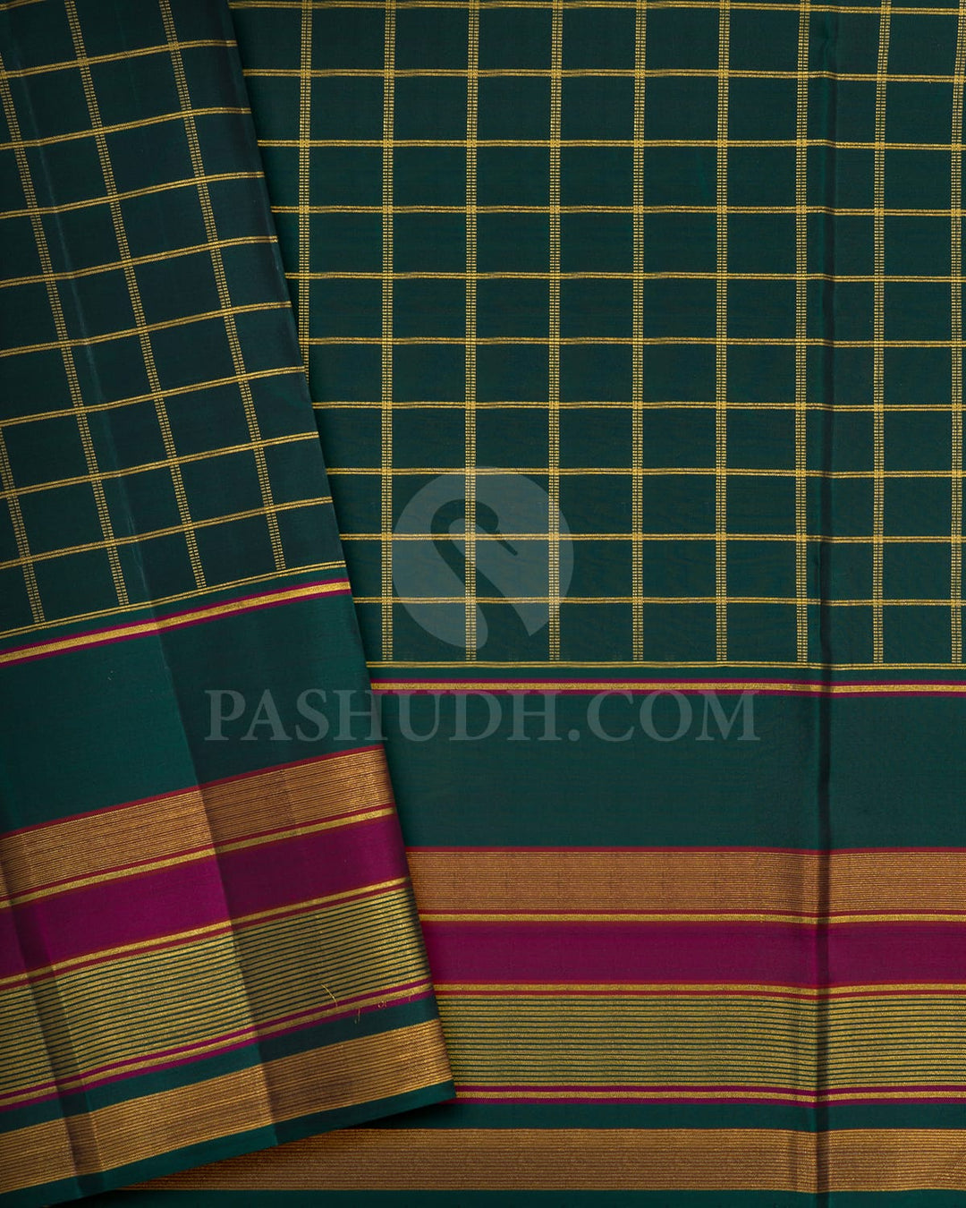 Dual Shaded Chocolate Brown Kanjivaram Silk Saree-S1736(B)