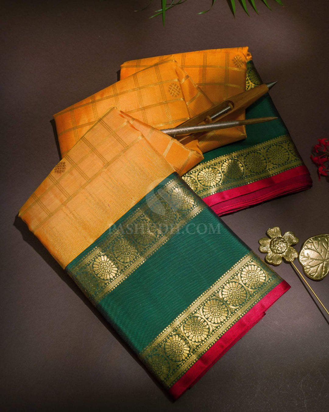 Mango Yellow Retta Petta Border Kanjivaram Silk Saree-S1748(C)