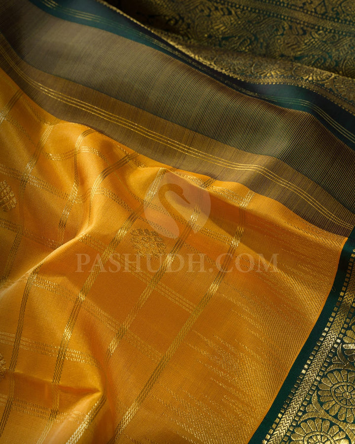 Mango Yellow Retta Petta Border Kanjivaram Silk Saree-S1748(C)