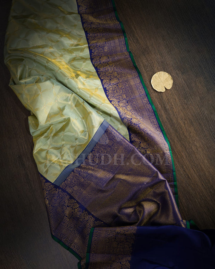Soft Sage Silk Shimmer Kanjivaram Silk Saree-S1466(D)