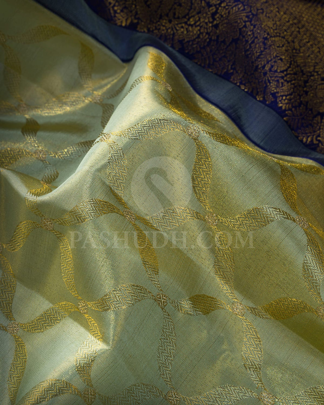 Soft Sage Silk Shimmer Kanjivaram Silk Saree-S1466(D)