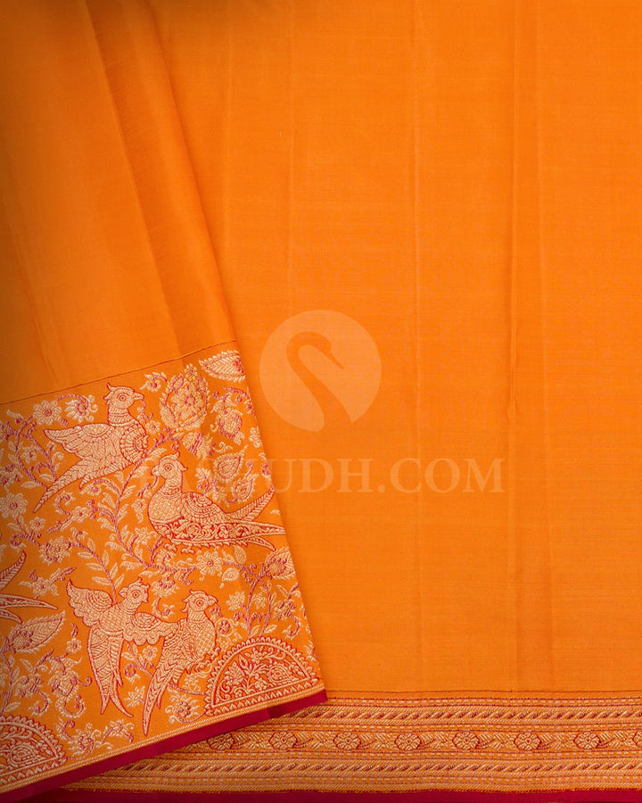 Orange Meenakari Kanjivaram Silk Saree-S1274(D)