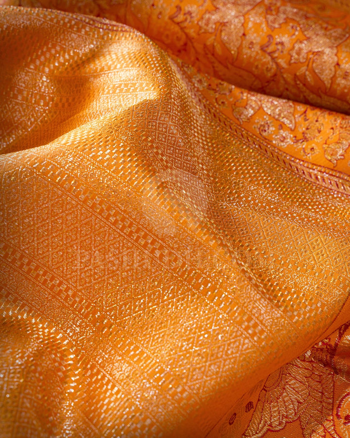 Orange Meenakari Kanjivaram Silk Saree-S1274(D)