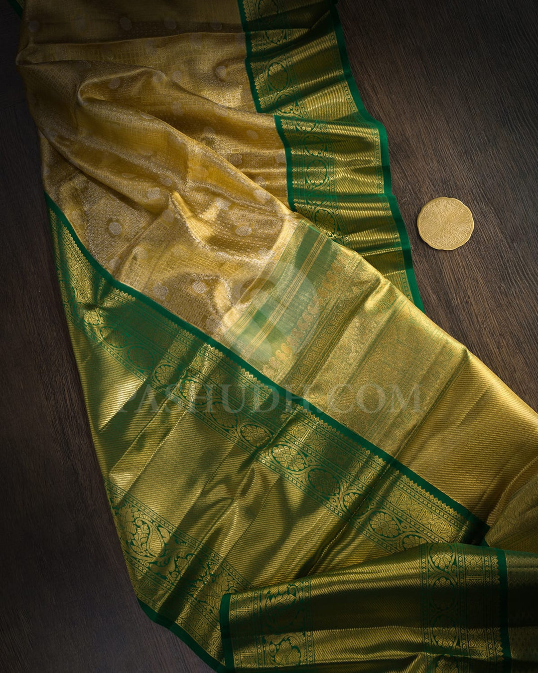 Gold Zari Tissue Kanjivaram Silk Saree-SP458