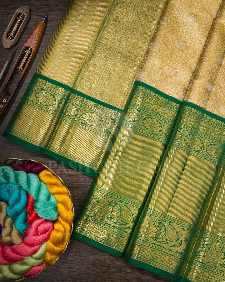 Gold Zari Tissue Kanjivaram Silk Saree-SP458