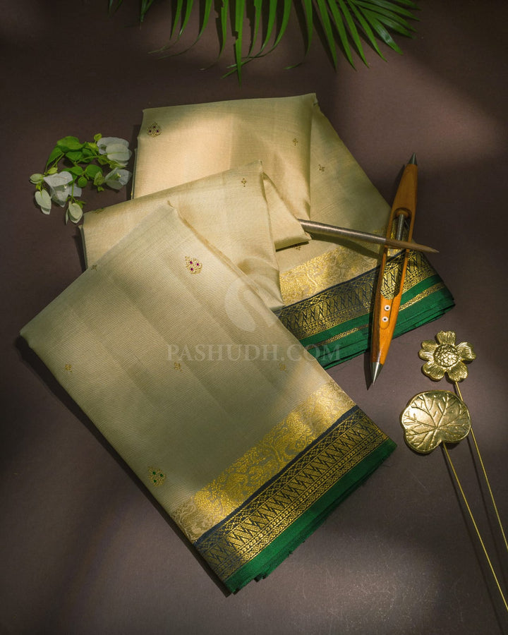 Cream Kanjivaram Silk Saree-S1787(A)