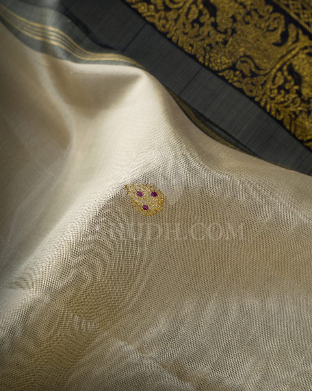 Cream Kanjivaram Silk Saree-S1787(A)