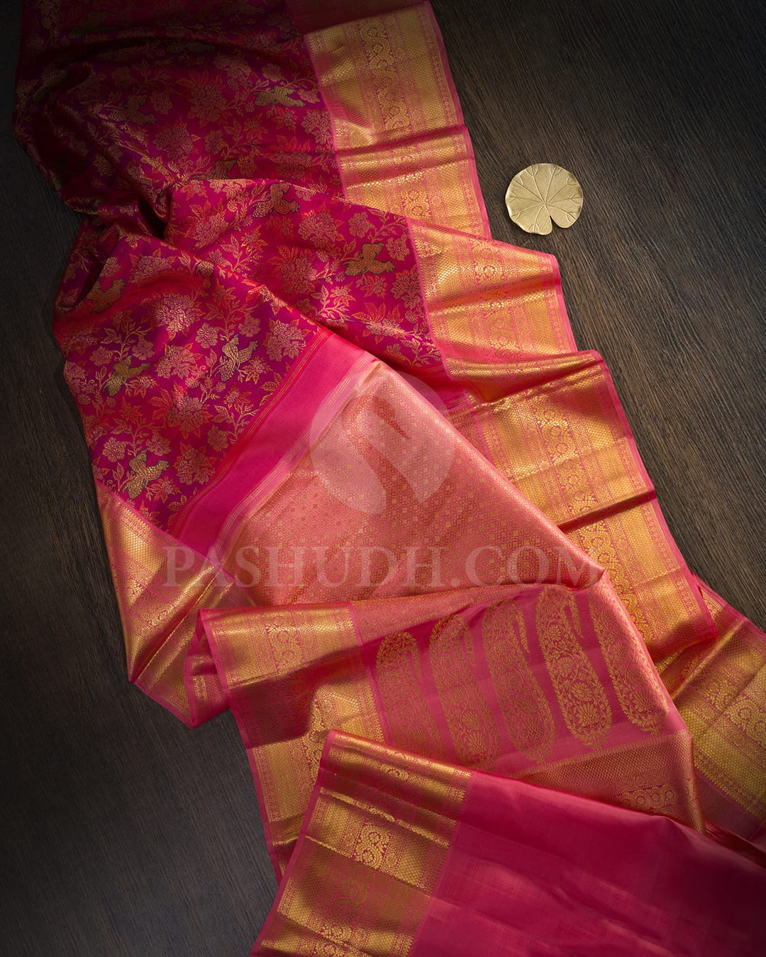 Reddish Pink Meenakari Kanjivaram Silk Saree-S1776(A)
