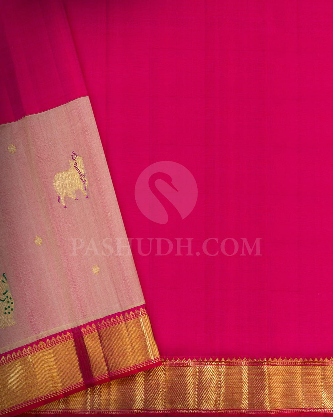 Raspberry Pink Pichwai Kanjivaram Silk Saree-S1782(A)