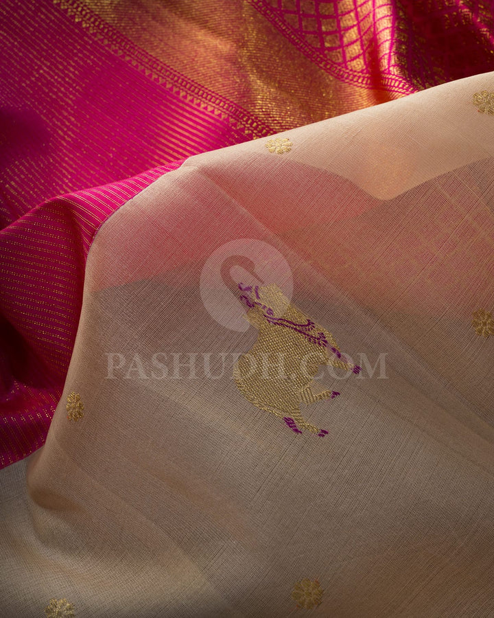 Raspberry Pink Pichwai Kanjivaram Silk Saree-S1782(A)