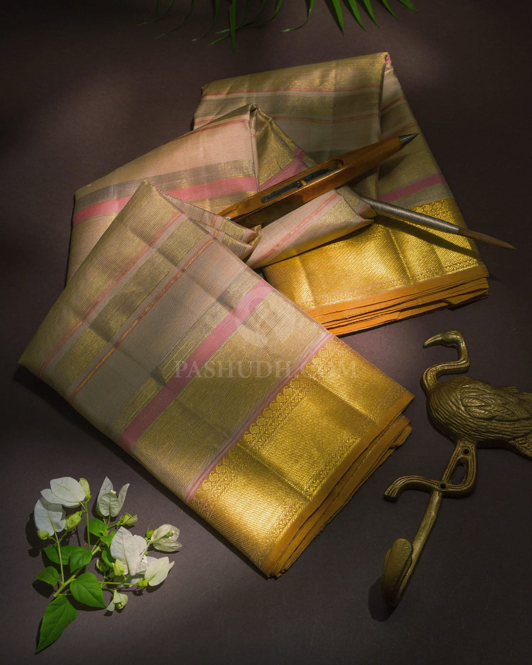 Cream Traditional Kanjivaram Silk Saree-S1778(A)