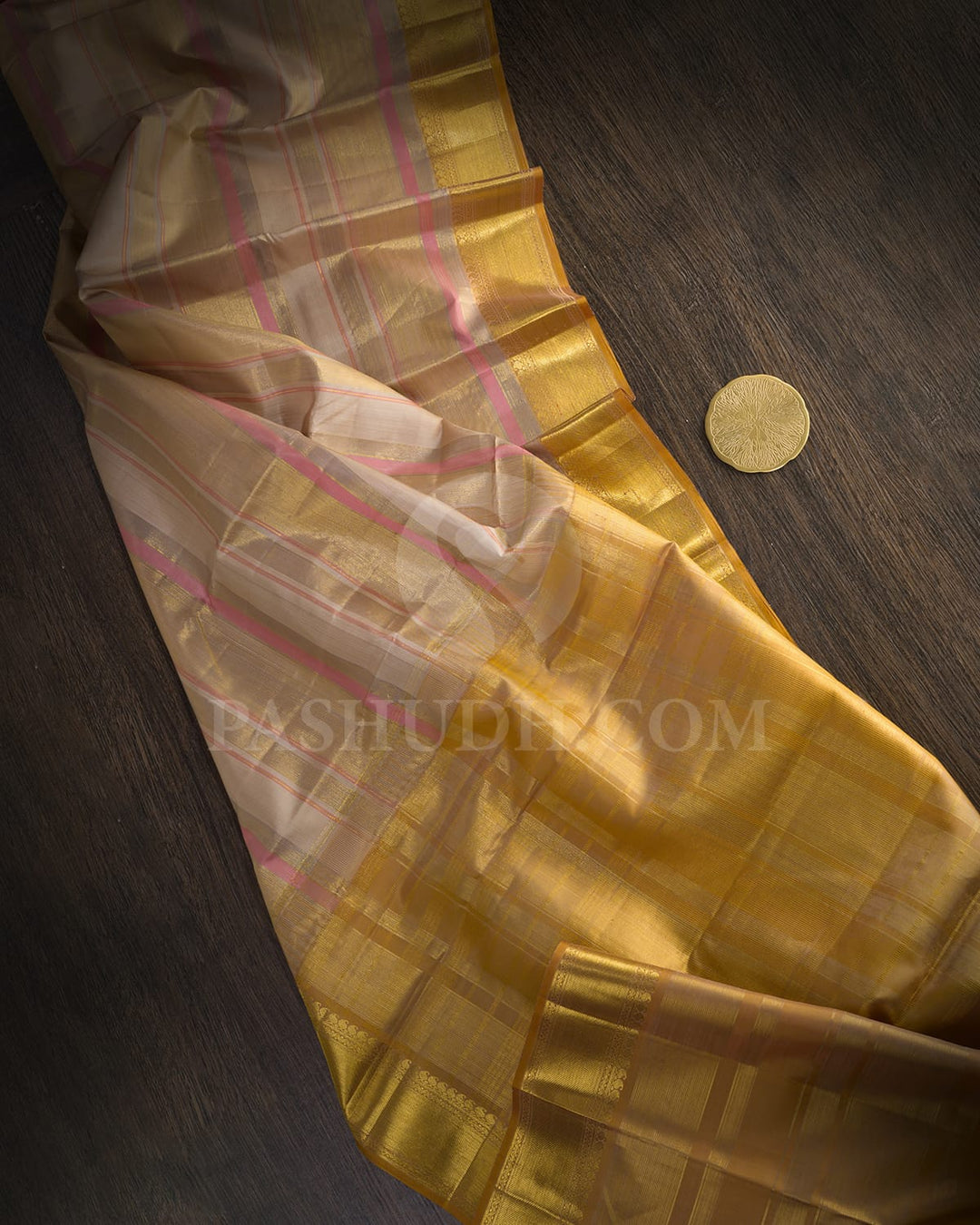 Cream Traditional Kanjivaram Silk Saree-S1778(A)