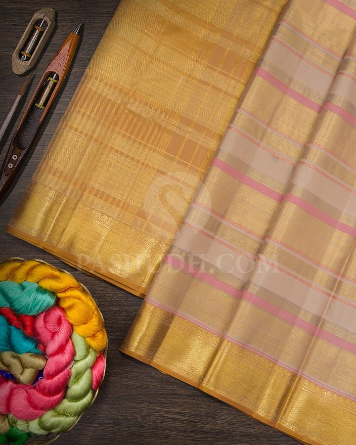 Cream Traditional Kanjivaram Silk Saree-S1778(A)