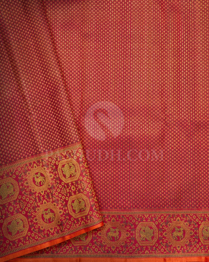 Cream Vanasingaram Kanjivaram Silk Saree-S1674(D)
