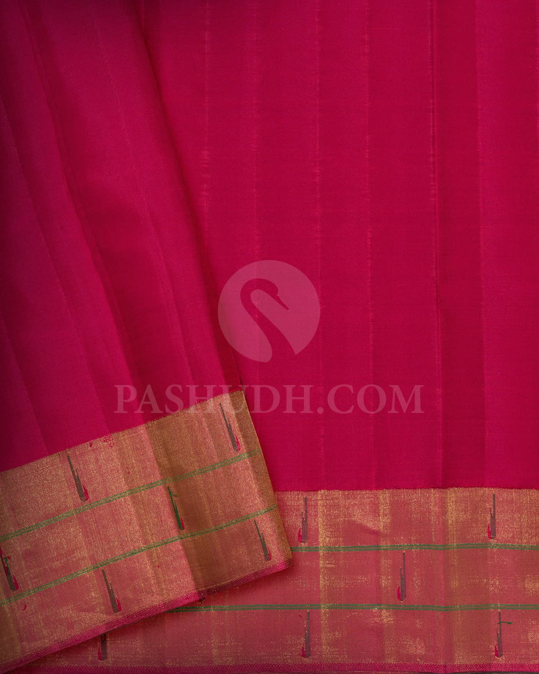 Bottle Green Pure Zari Paithani Kanjivaram Silk Saree-P218(A)