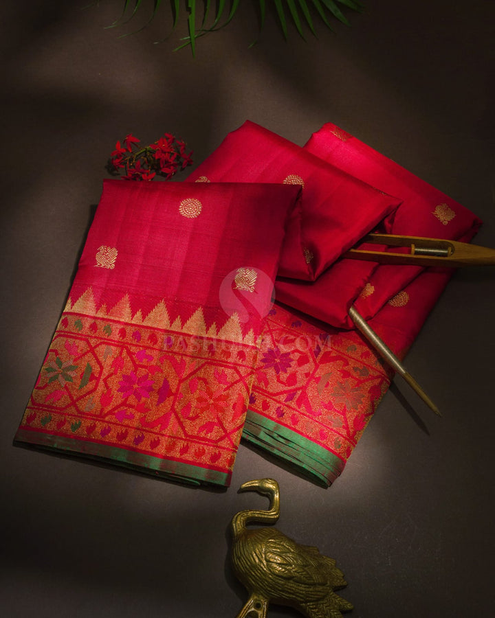 Red Paithani Kanjivaram Silk Saree-S1772(B)