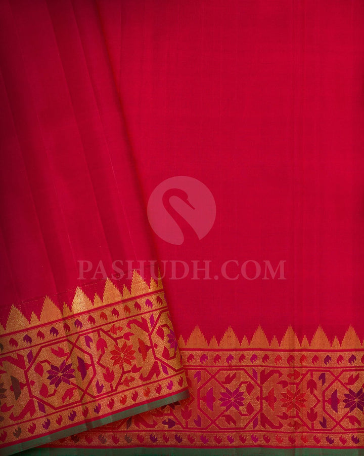 Red Paithani Kanjivaram Silk Saree-S1772(B)