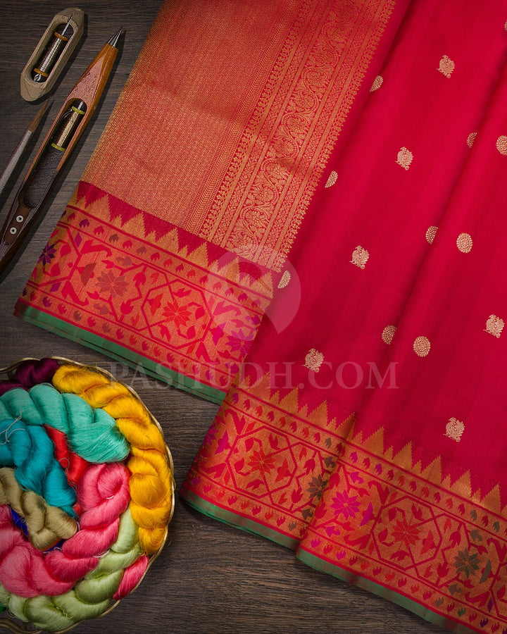Red Paithani Kanjivaram Silk Saree-S1772(B)