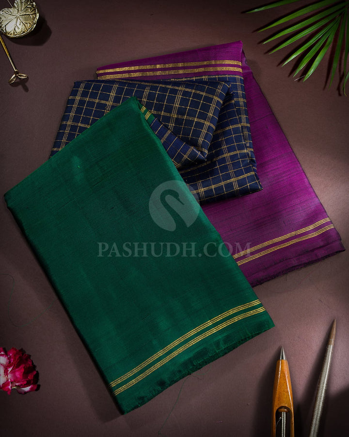 Navy Blue Ganga Jamuna Border Kanjivaram Silk Saree-S1699(C)