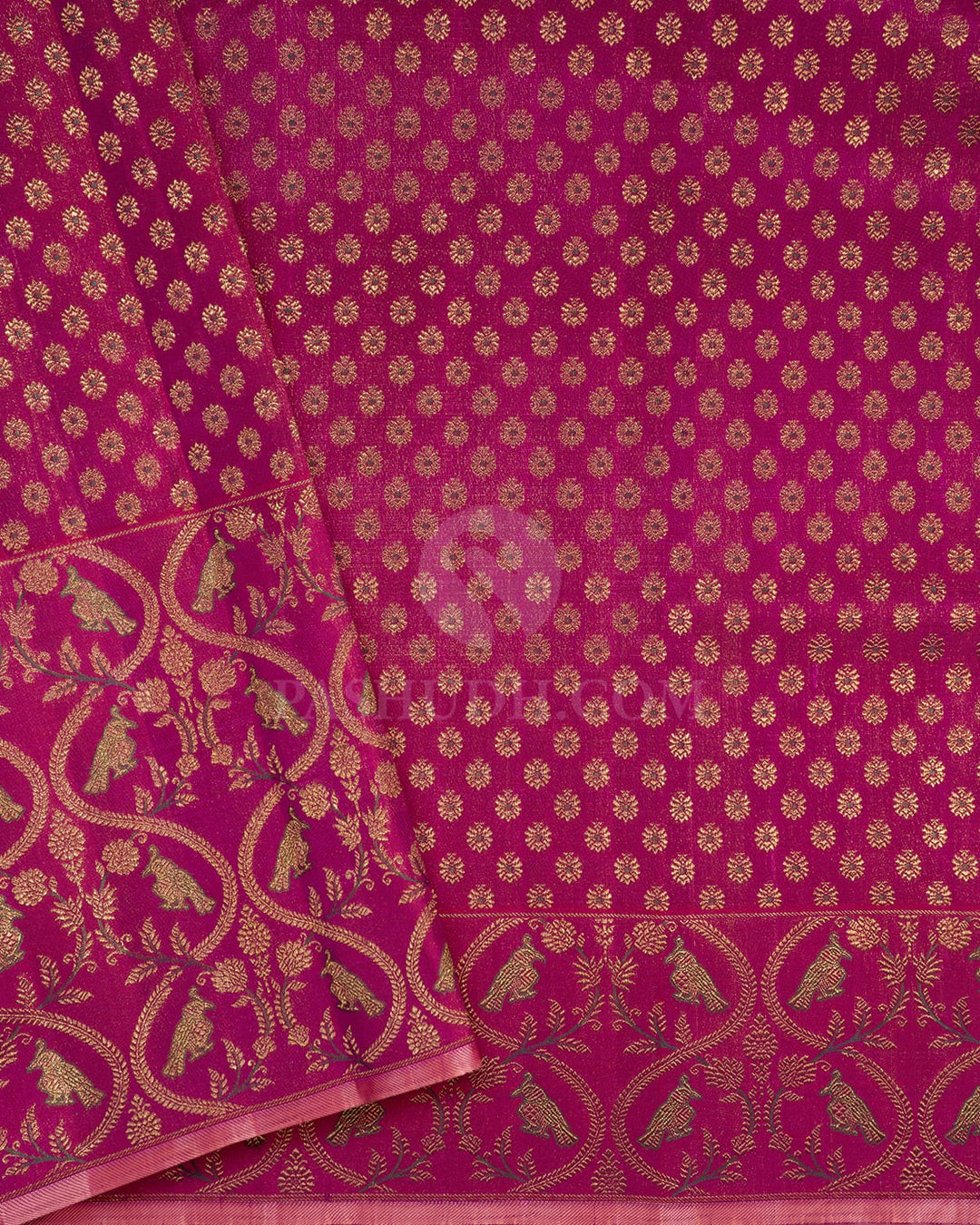 Mustard Yellow Meenakari Border Kanjivaram Silk Saree-S1807(A)