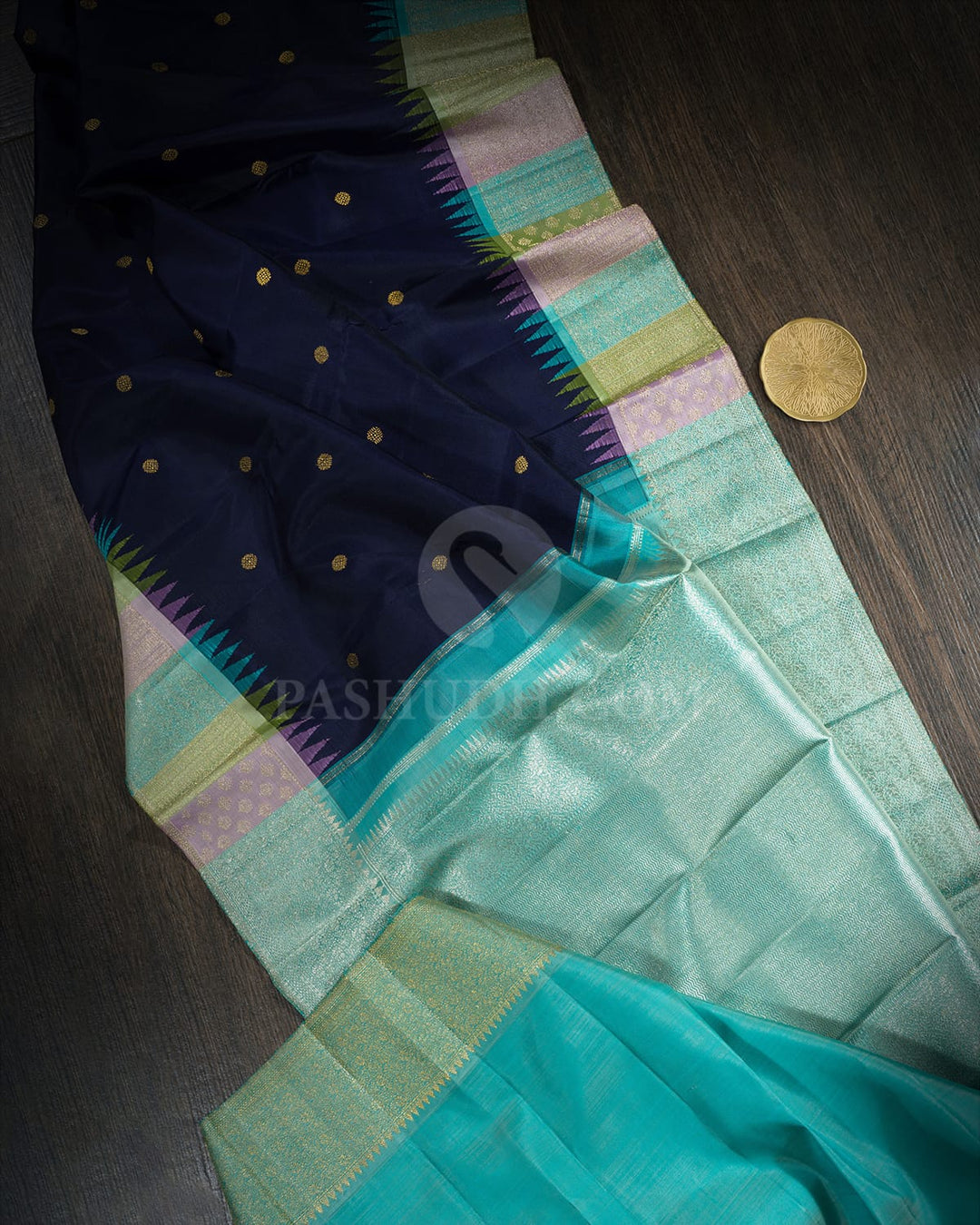 Navy Blue Kanjivaram Silk Saree-S1606(C)