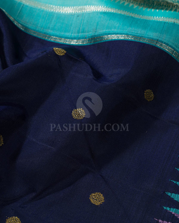 Navy Blue Kanjivaram Silk Saree-S1606(C)