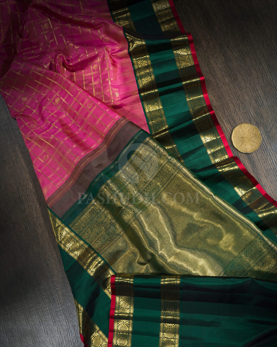 Dual Shaded Onion Pink Kanjivaram Silk Saree-S1748(D)
