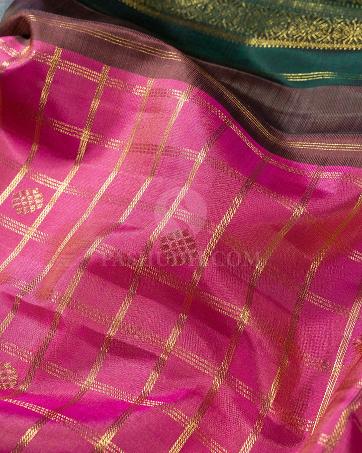 Dual Shaded Onion Pink Kanjivaram Silk Saree-S1748(D)