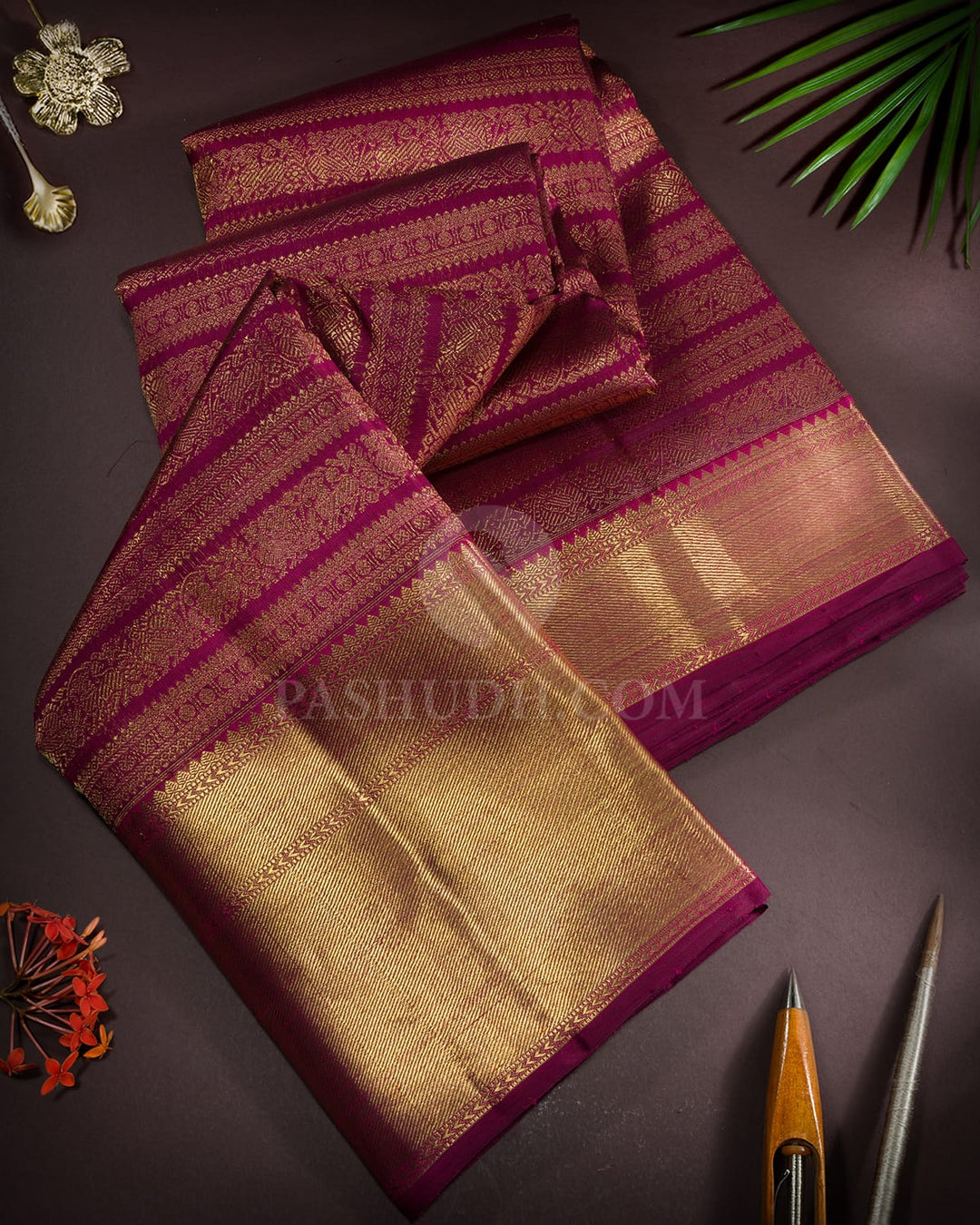 Dual Shaded Arakku Bridal Kanjivaram Silk Saree-SP460