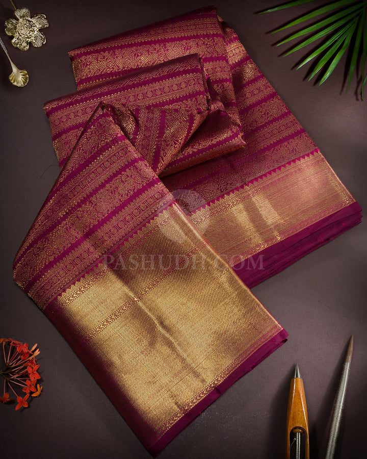 Dual Shaded Arakku Bridal Kanjivaram Silk Saree-SP460