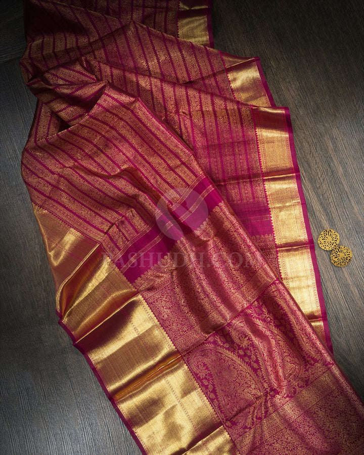 Dual Shaded Arakku Bridal Kanjivaram Silk Saree-SP460