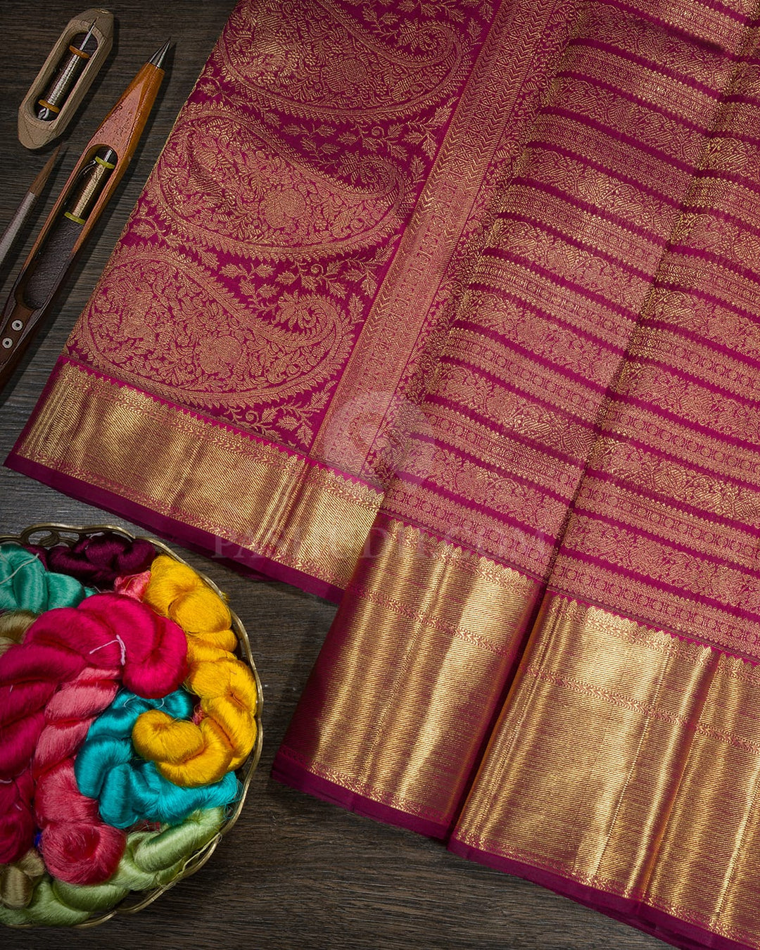 Dual Shaded Arakku Bridal Kanjivaram Silk Saree-SP460