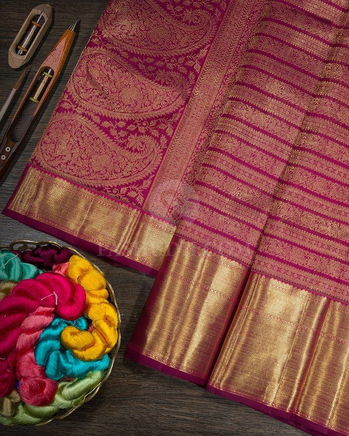 Dual Shaded Arakku Bridal Kanjivaram Silk Saree-SP460