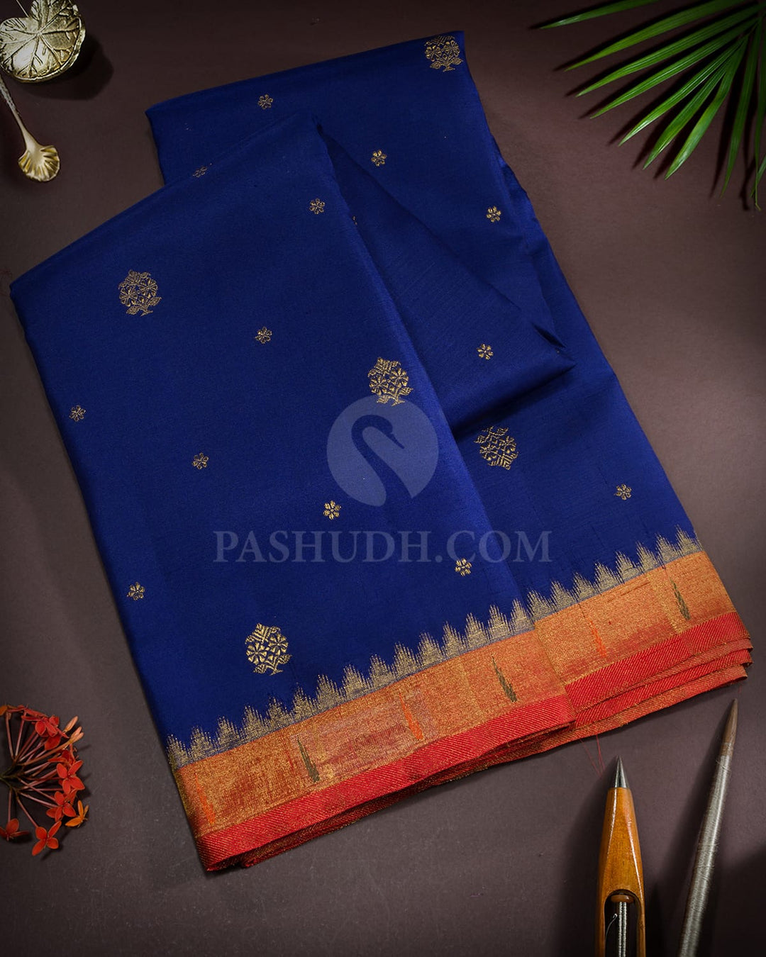 Ink Blue Paithani Kanjivaram Silk Saree-S1723(C)