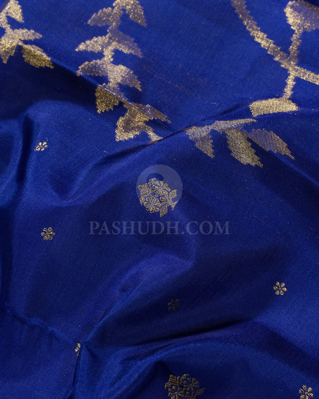 Ink Blue Paithani Kanjivaram Silk Saree-S1723(C)