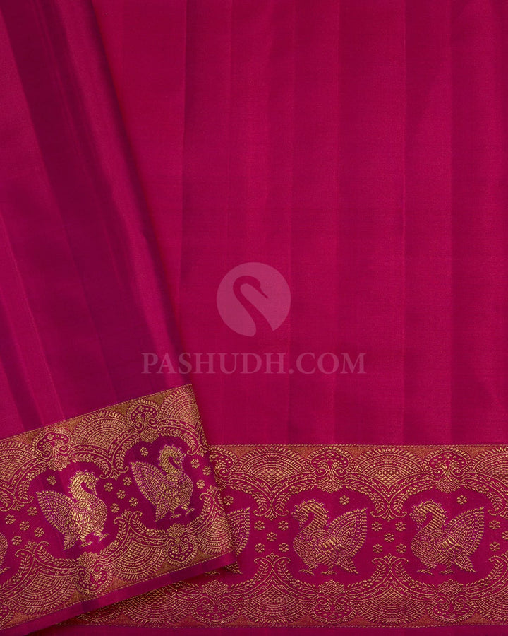 Rose Red Silk Shimmer Kanjivaram Silk Saree-S1751(B)