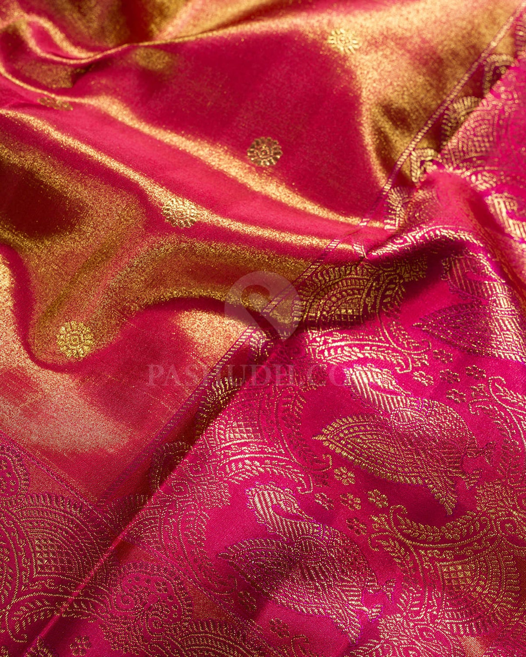 Rose Red Silk Shimmer Kanjivaram Silk Saree-S1751(B)