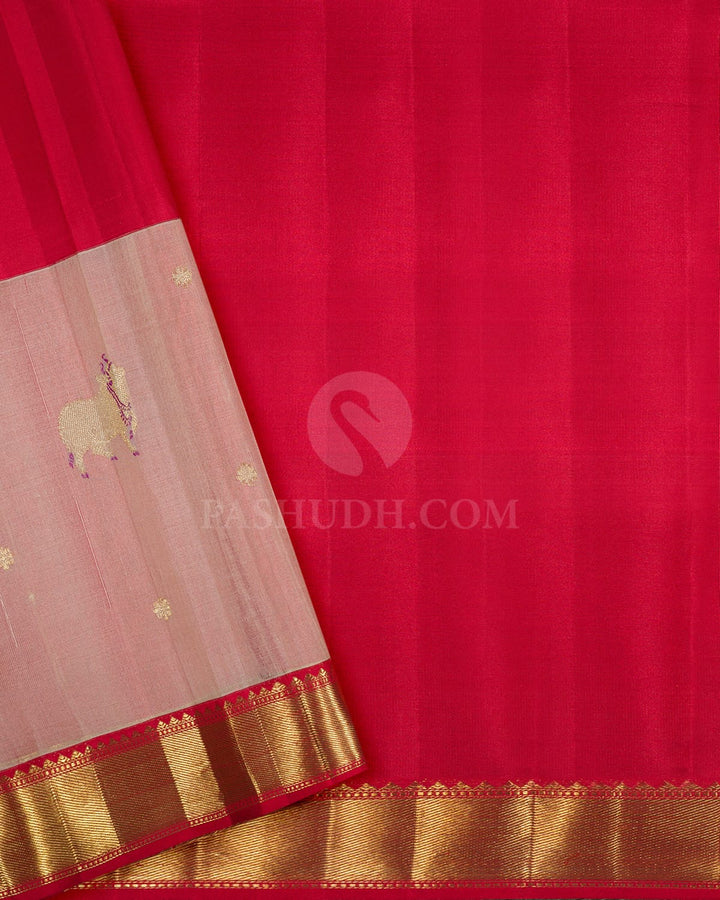 Bright Red Pichwai Kanjivaram Silk Saree-S1782(B)