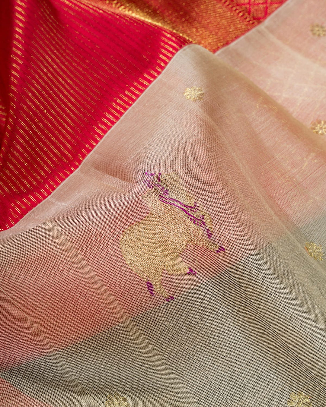 Bright Red Pichwai Kanjivaram Silk Saree-S1782(B)