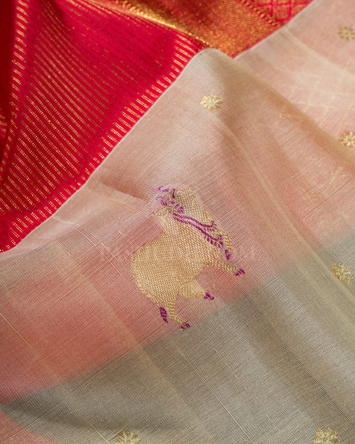 Bright Red Pichwai Kanjivaram Silk Saree-S1782(B)