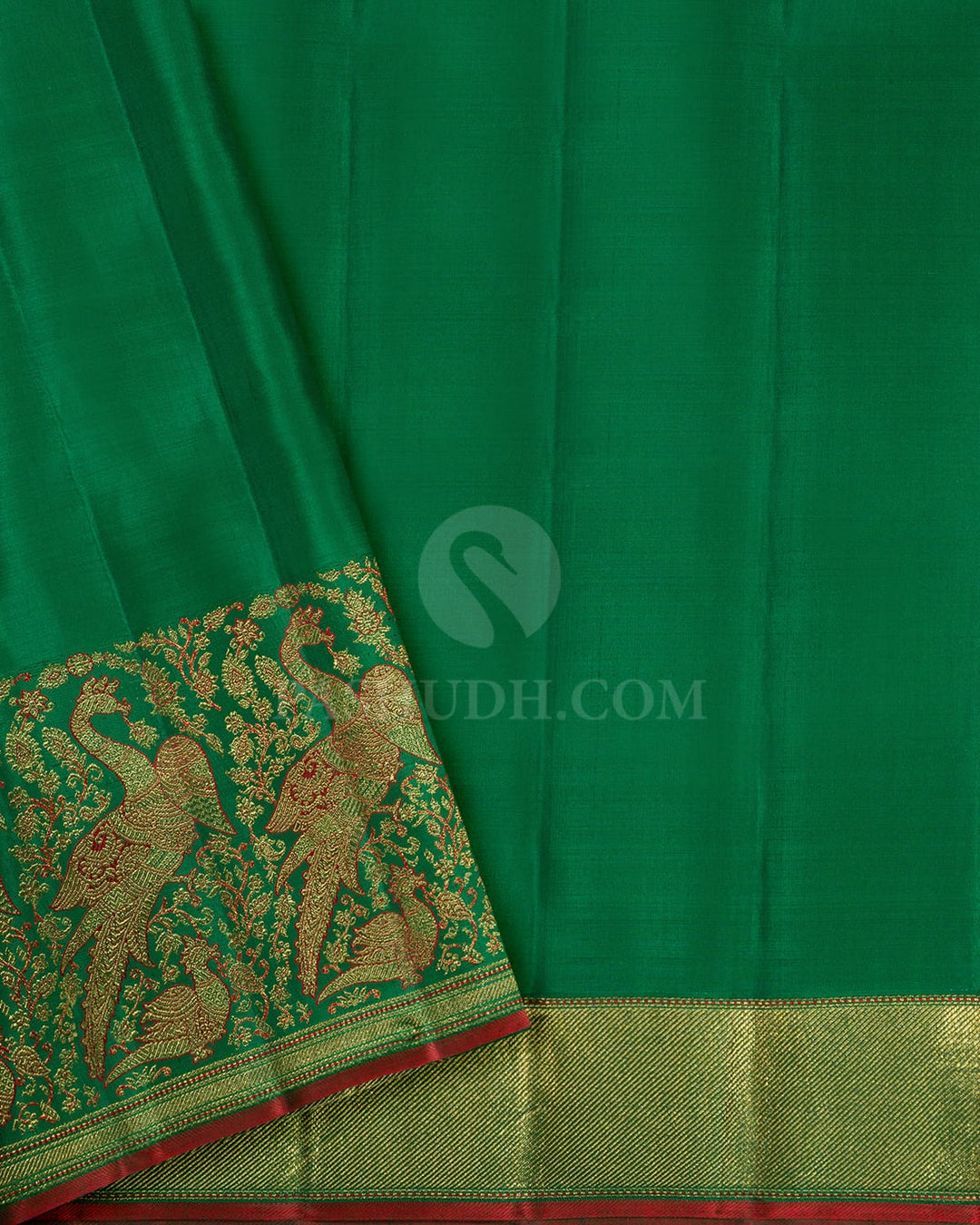 Leaf Green Meenakari Border Kanjivaram Silk Saree-S1818(A)