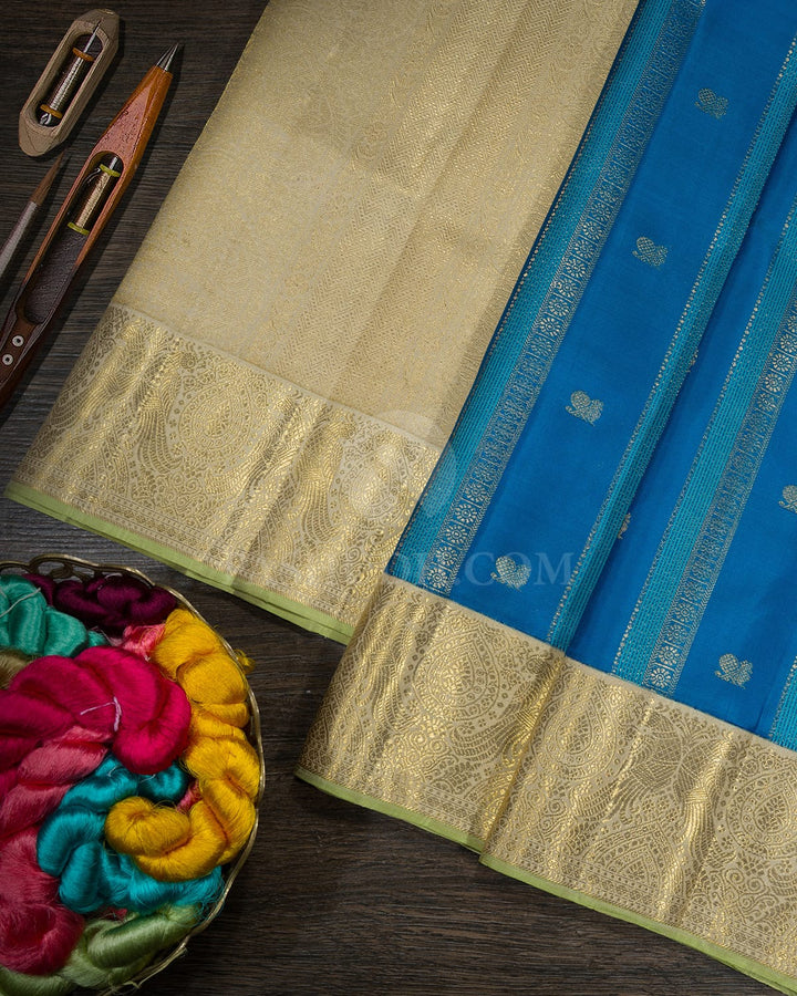 Peacock Blue Kanjivaram Silk Saree-S1811(A)