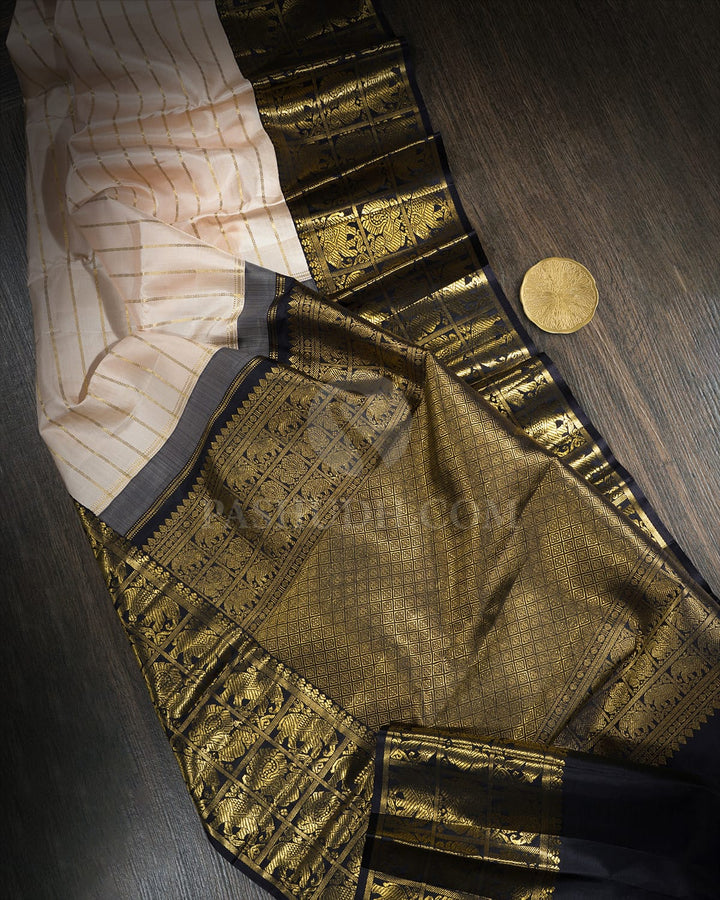 Cream Kanjivaram Silk Saree-SP461