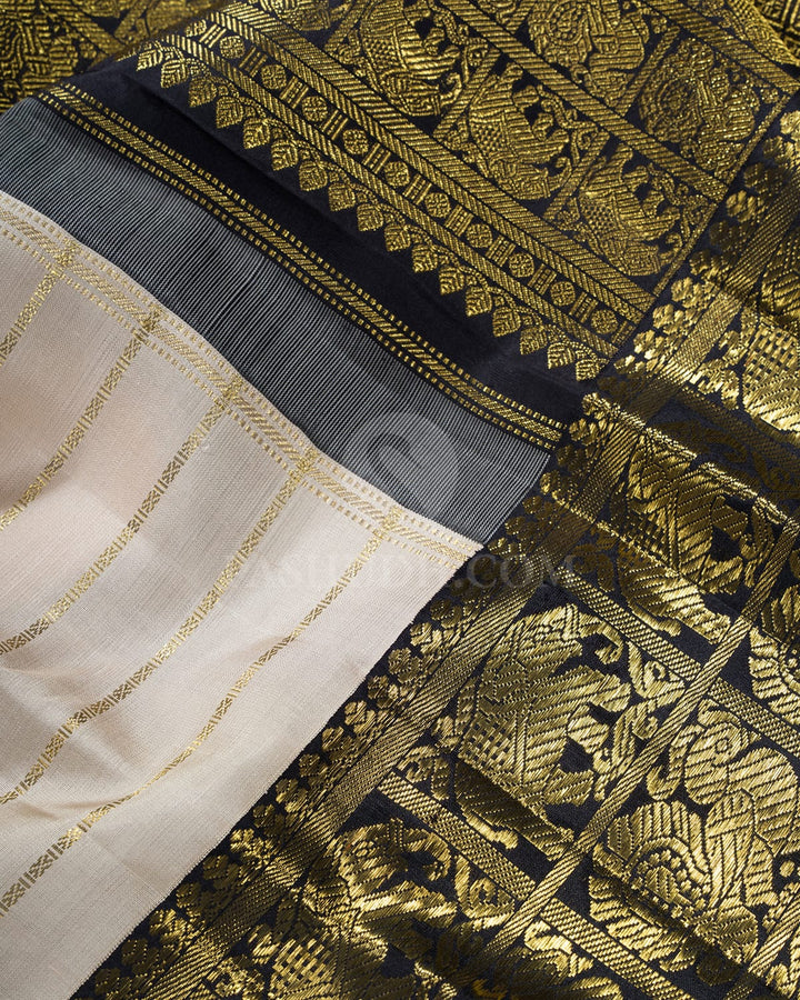 Cream Kanjivaram Silk Saree-SP461