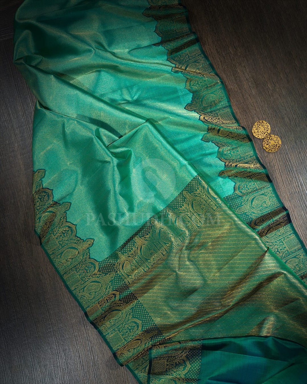 Jade Green Kanjivaram Silk Saree-S1570(B)