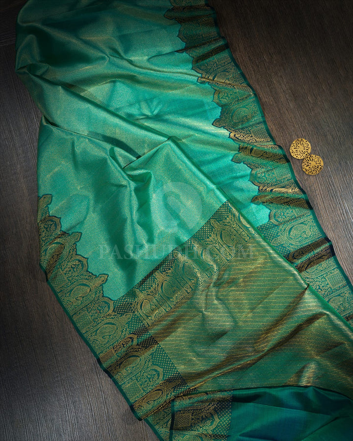 Jade Green Kanjivaram Silk Saree-S1570(B)